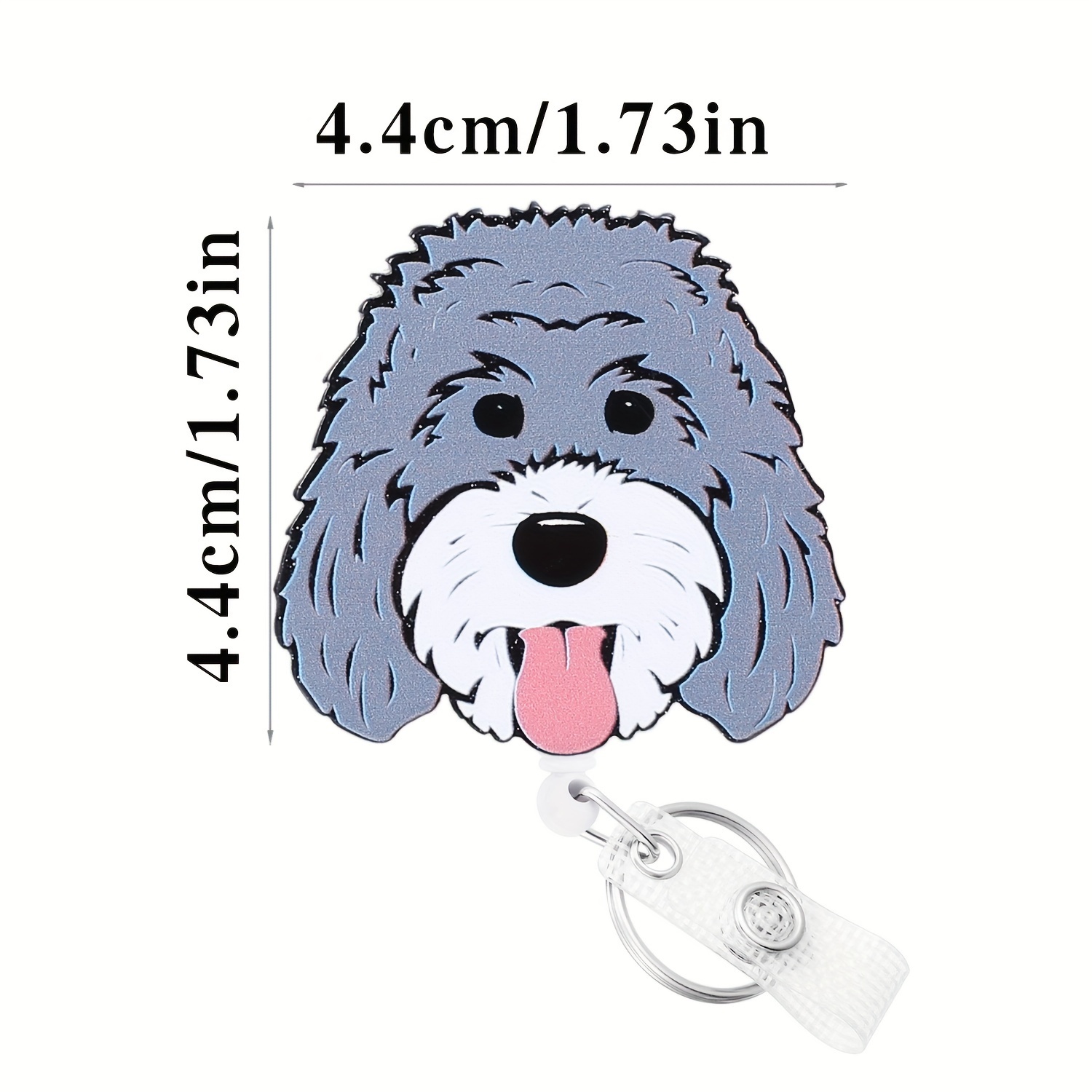 Hand Made Embroidery Name Badge Reel Retractable Cartoon Dog - Temu Canada