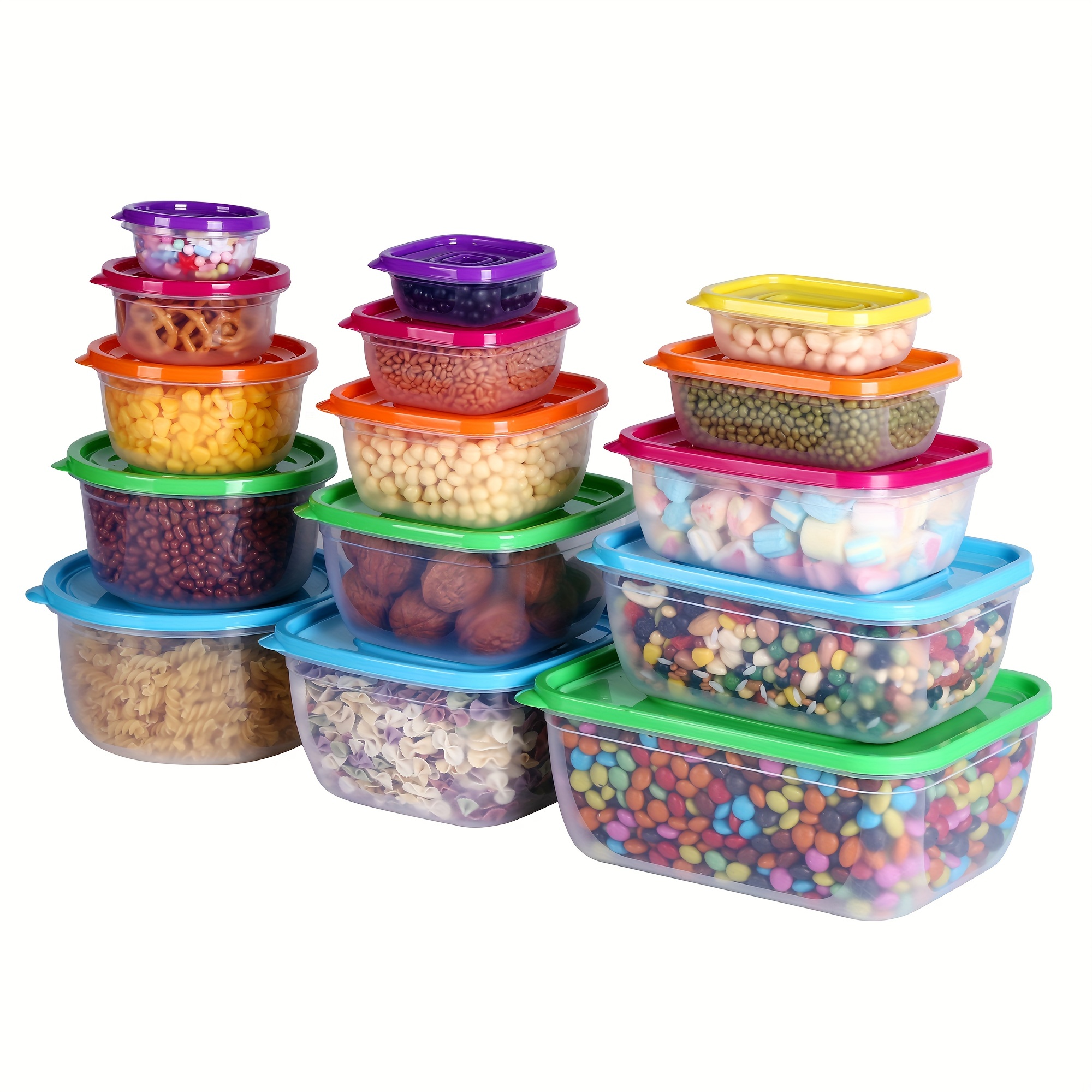 50pcs 5oz- 34oz Clear Food Storage Containers Organization Box