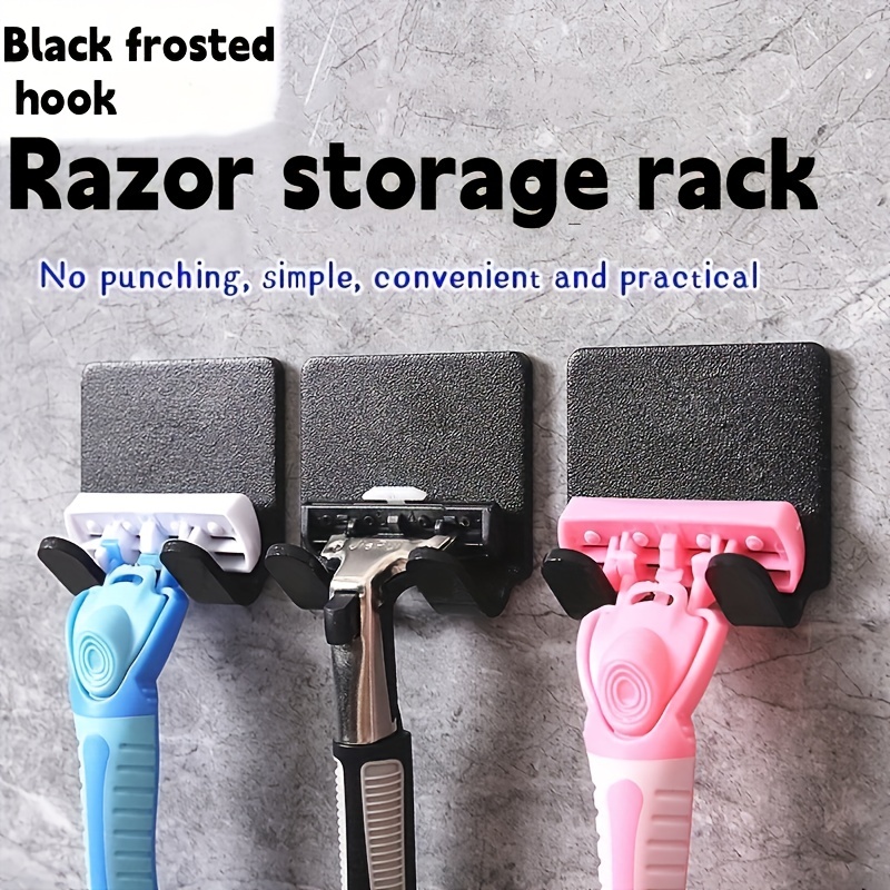 Punch Free Razor Holder Hook Wall Shaving Shaver Bathroom Razor