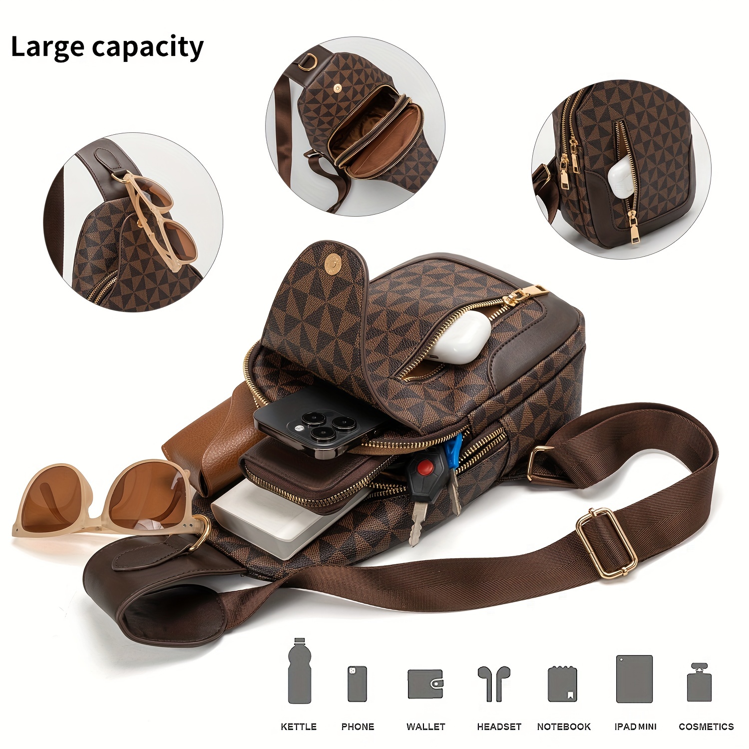 Men s Chest Bag New Single Shoulder Messenger Bag Fashion Temu