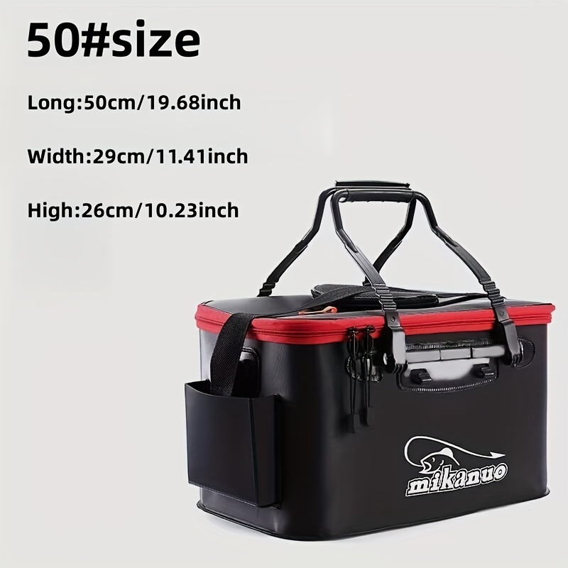 Black Portable Eva Fishing Bag Collapsible Fishing Bucket - Temu