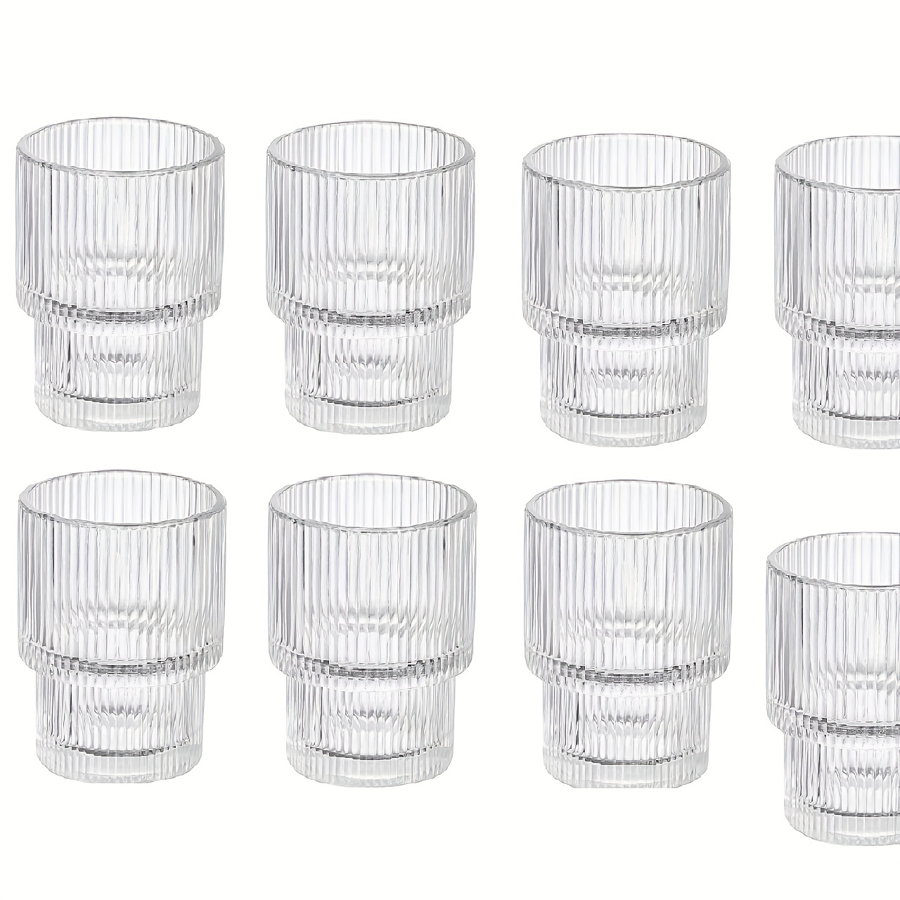 Ribbed Drinking Glasses, Japanese Origami Style Water Cups, Iced Coffee Cup,  For Beer, Juice, Milk, Birthday Gifts, Drinkware - Temu