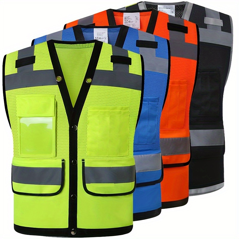High Visibility Safety Vest With Pockets Reflective - Temu