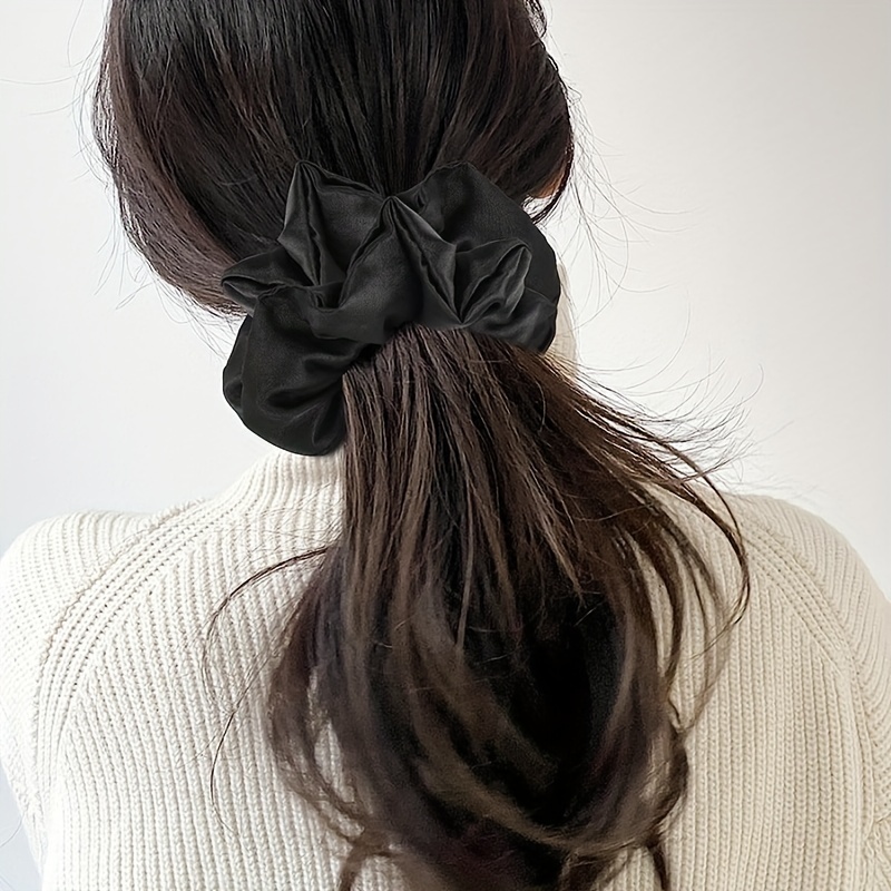 Large Silk Satin Scrunchies Women Soft Stylish Silky Hair - Temu