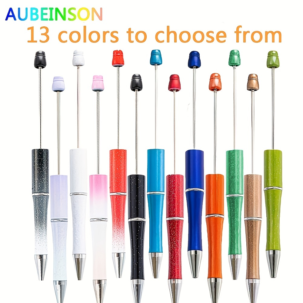 Plastic Beadable Pens, Shaft Black Ink Ballpoint Pen, for DIY Pen  Decoration, Purple, 157x10mm, The Middle Pole: 2mm