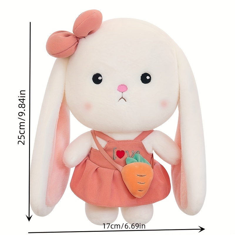 1pc cute long ears rabbit plush doll toy kawaii soft plush stuffed animal doll throw pillow birthday gifts for boys girls kids 3