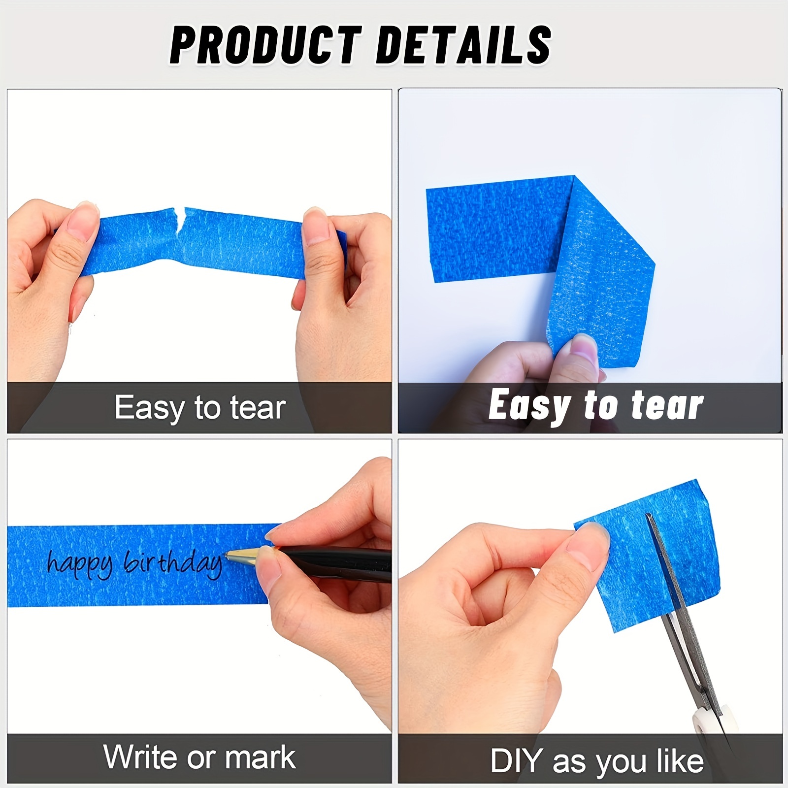 Muti-purpose Blue Painters Tape Easy Removal Trim Edge Finishing