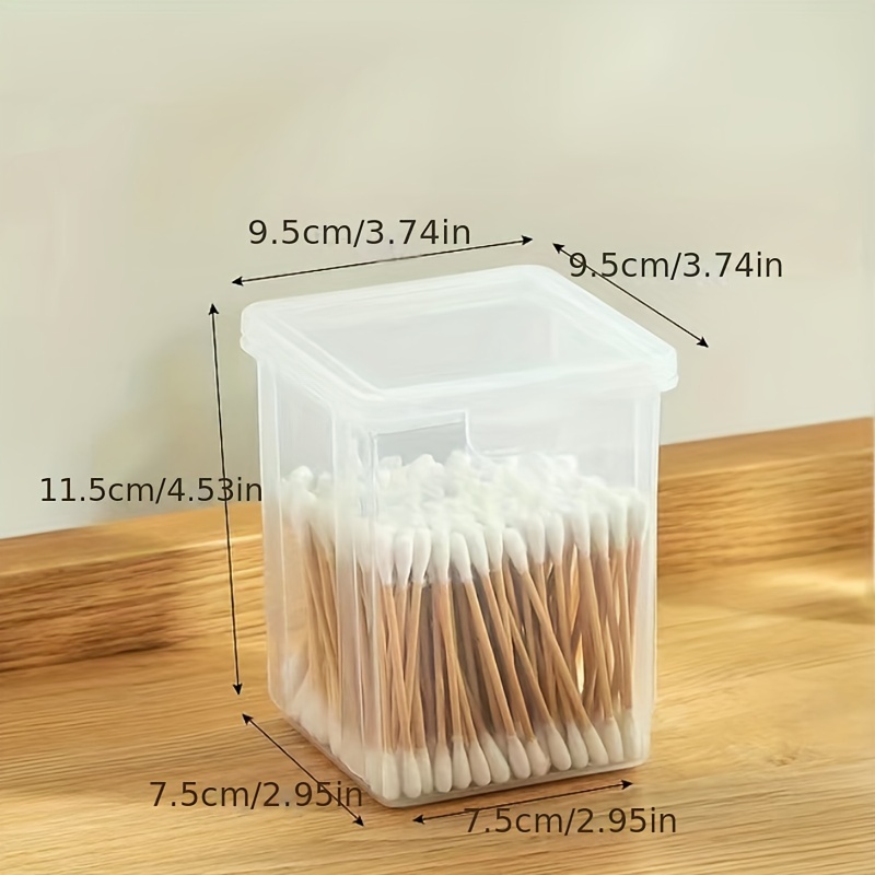 New Cotton Swab Holder With Lid Transparent Box Organizer Portable