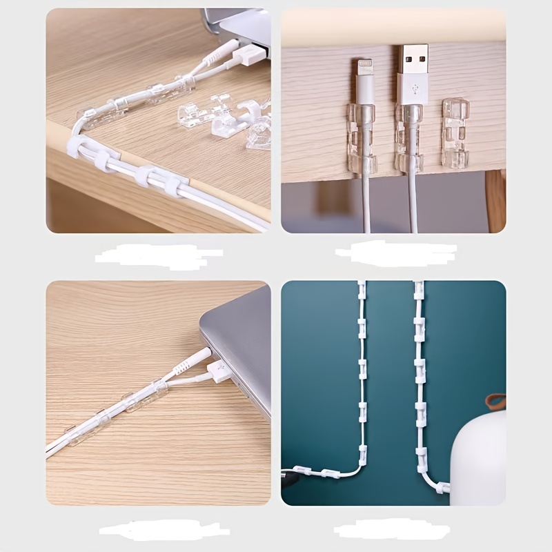 Self-adhesive Cable Clips Set - Outdoor Cable Management Cord Organizer,  Can Be Used For Under Desk, Car, Wall, Tv, Computer Ethernet Cables -  Suitable For Home, Office And Other Occasions