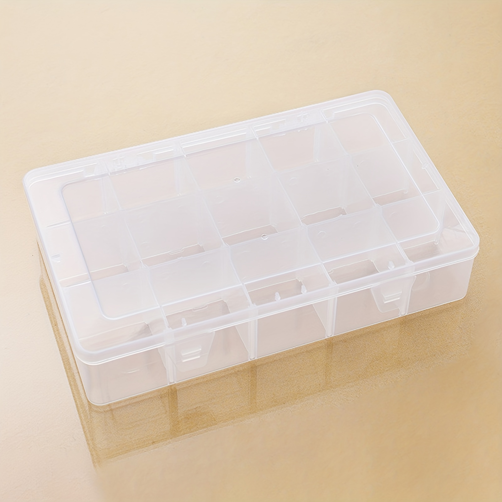 15 Large Grids Plastic Organizer Box with Dividers, Exptolii Clear  Compartment Container Storage for Washi Tapes Beads Crafts Jewelry Fishing  Tackles, Size 11 x 6.3 x 2.2 in