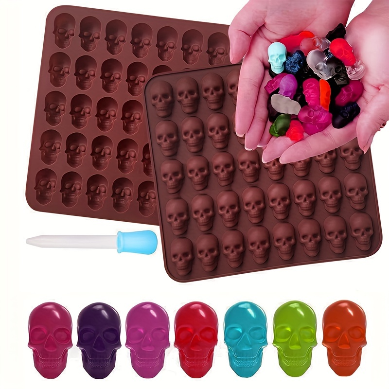 Halloween Candy Molds, Skull Skeleton Molds Silicone With Dropper For Diy  Gummies, Candy, Jelly, Chocolate, Halloween Decor, Day Of The Dead Decor -  Temu