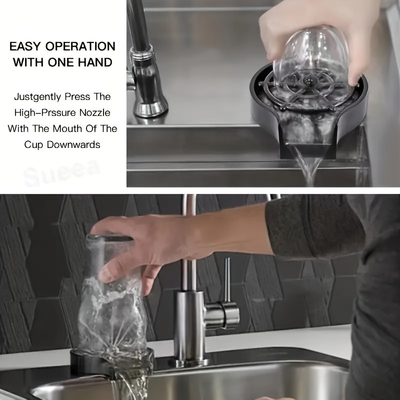 Kitchen Sink Glass Rinser Stainless Steel High Pressure Cup Cleaner  Automatic Cup Washer Kitchen Faucet Bar Bottle Washer Tools