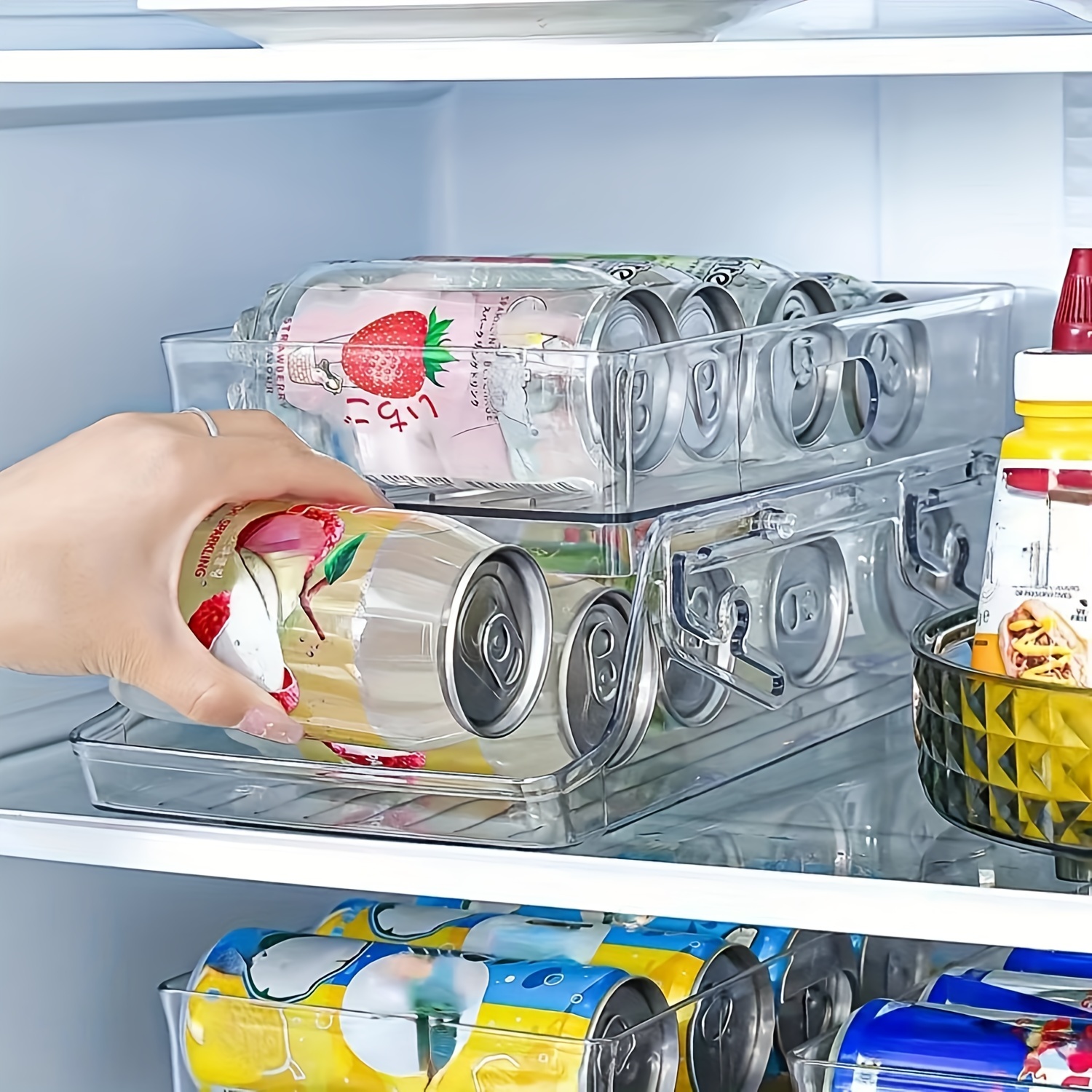 Dispensador organizador de bebidas de lata de refresco para refrigerador