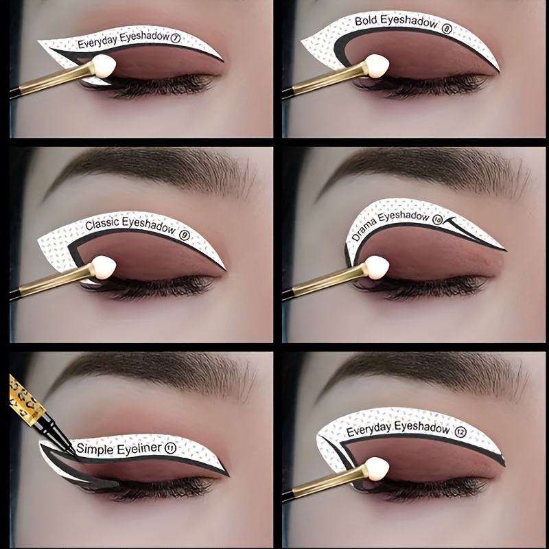24pcs Eyeliner And Eyebrow Stencils Set Easy Grooming & Styling