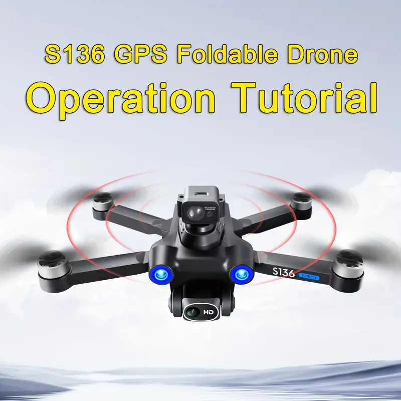 s136 brushless gps uav with optical flow positioning foldable 360 intelligent obstacle avoidance 4 sides obstacle avoidance smart follow electrically adjusted wifi aerial photography details 0