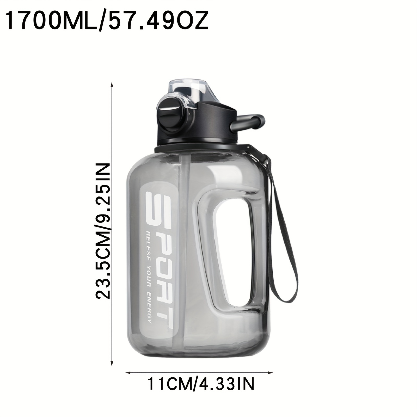 Portable Outdoor Sports Gradient Frosted Large Capacity Water Jugs Drinking Cup  Water Bottle Travel Kettle WHITE 