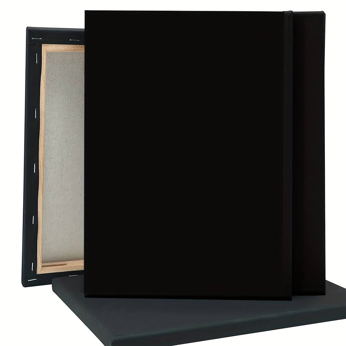 Black Stretched Canvas Black Blank Canvases 100% Cotton 12 - Temu