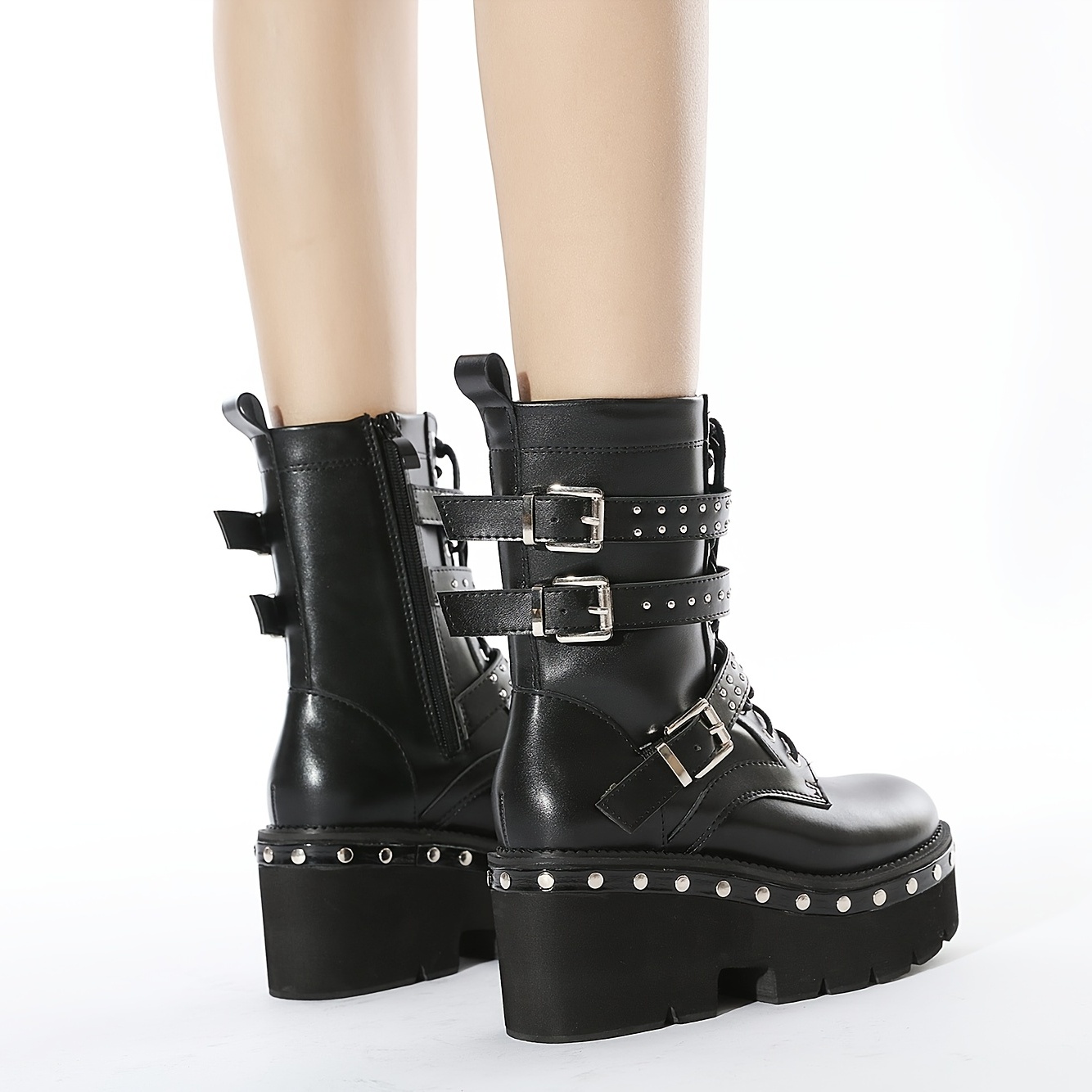 Studded store platform booties