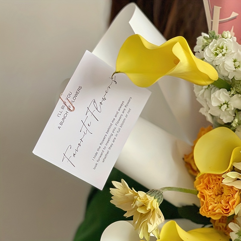 Flower Decoration Greeting Card Flower Packaging Accessories - Temu