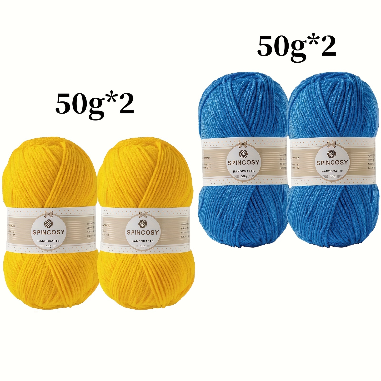 2Pcs DIY Hand Knitting Yarns Weaving Crochet Threads Multicolor Knitting Yarn  Bulk - 005 Cyan Wholesale