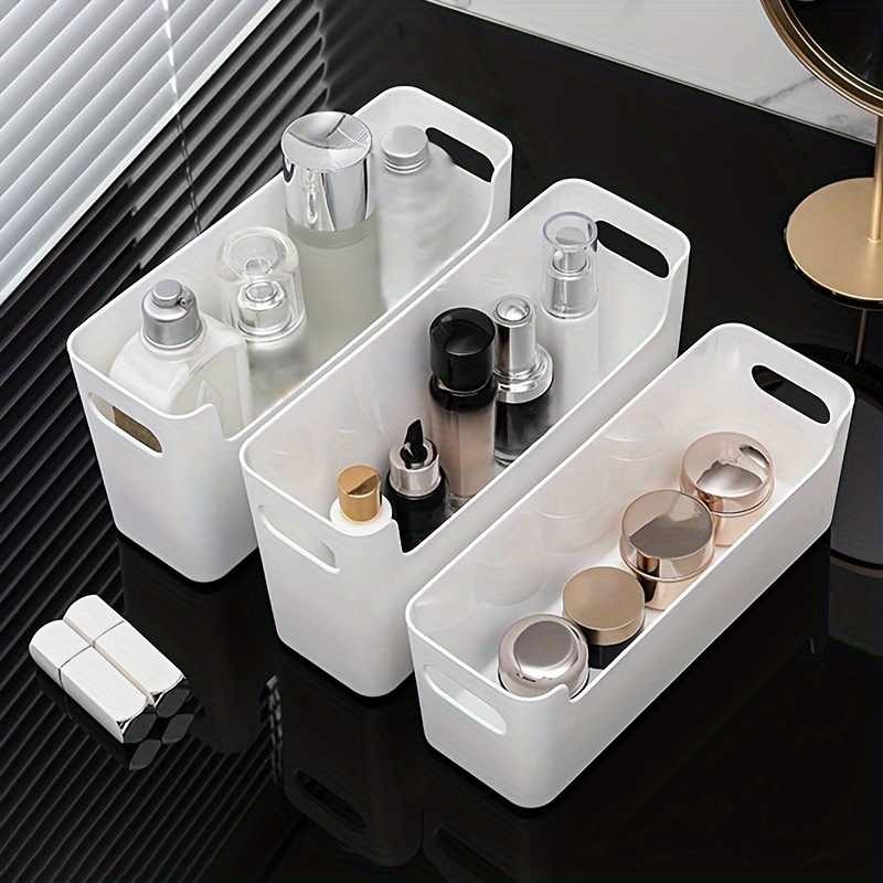 Minimalist Plastic Cosmetic Storage Box For Bathroom Vanity - Temu
