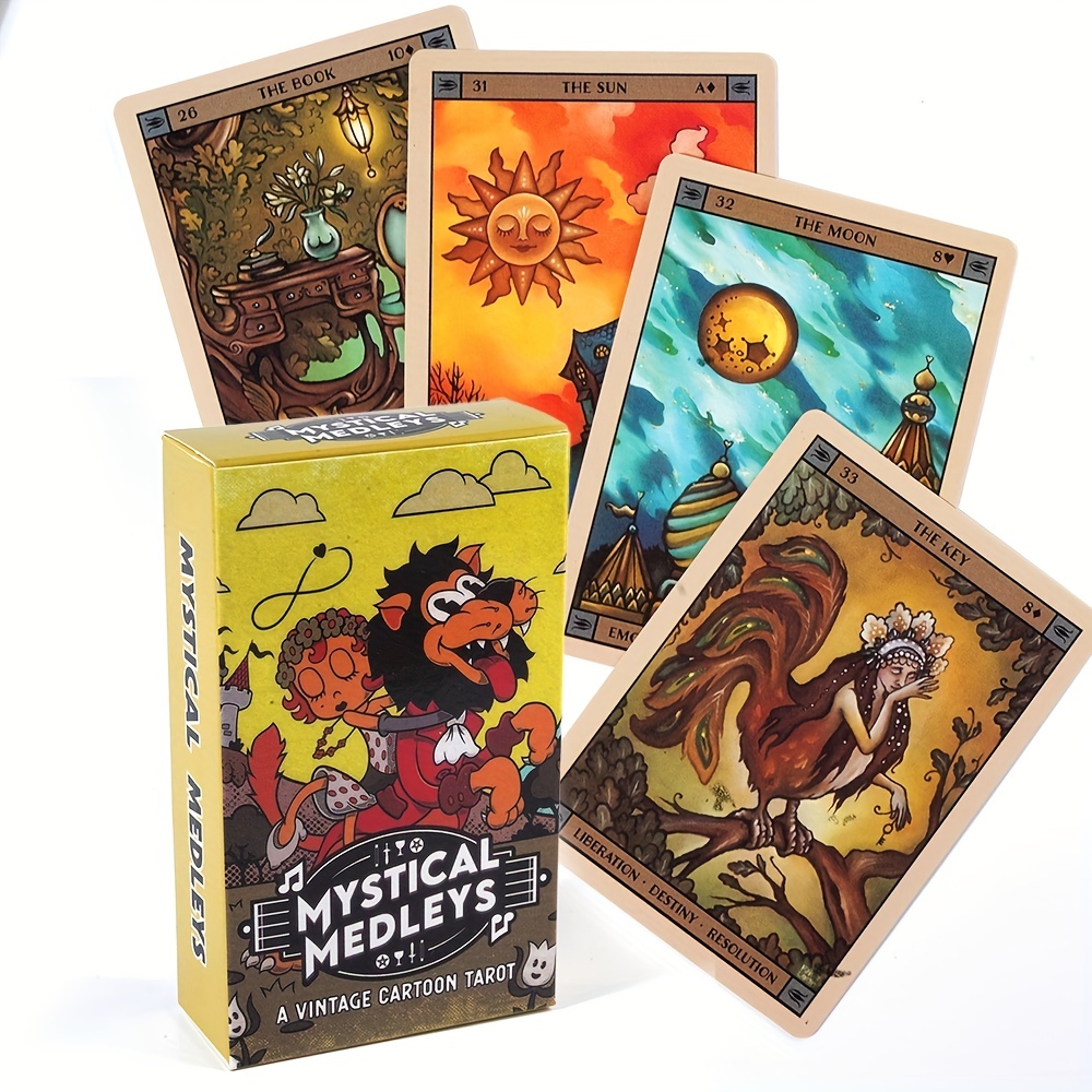 Mystical Medleys: Vintage Cartoon Tarot Cards Divination - Temu Australia