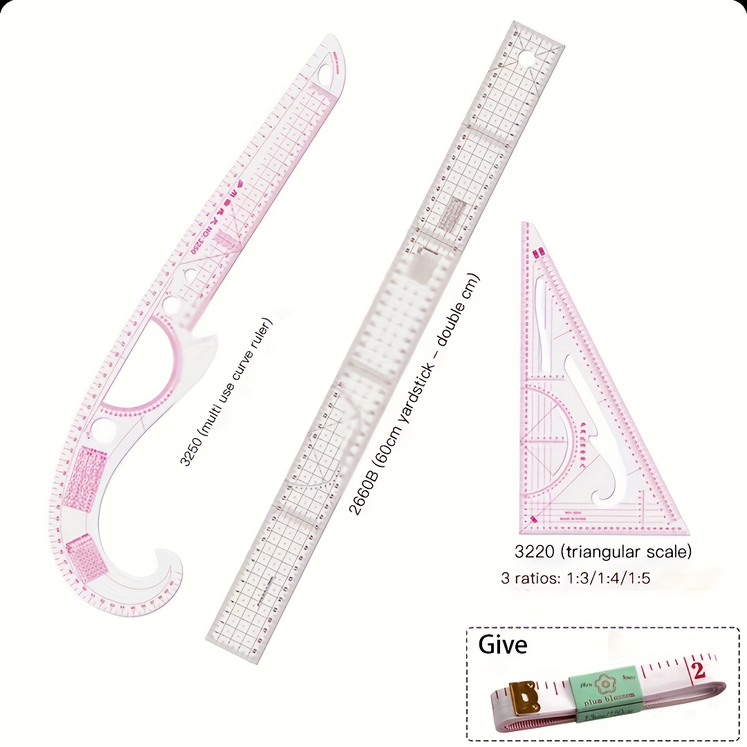 Sewing Ruler 4 Styles Clothing Patterning Ruler Sewing - Temu
