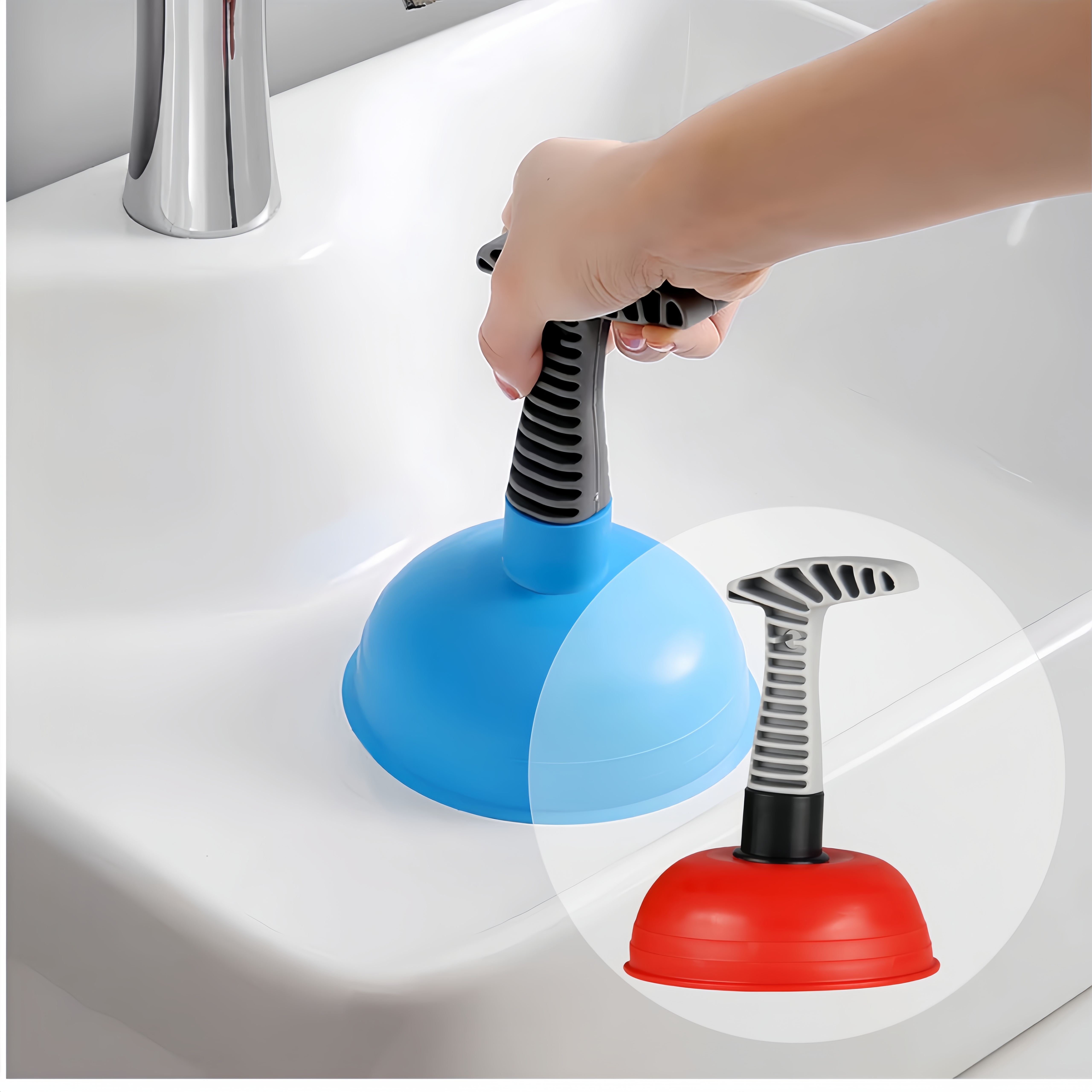 Sink Plunger, Powerful Mini Plunger With Short Handle, Easy To Use  Unclogging Tool For Bathroom Drains, Shower, Bathtub, Toilet, RV And  Kitchen Sink