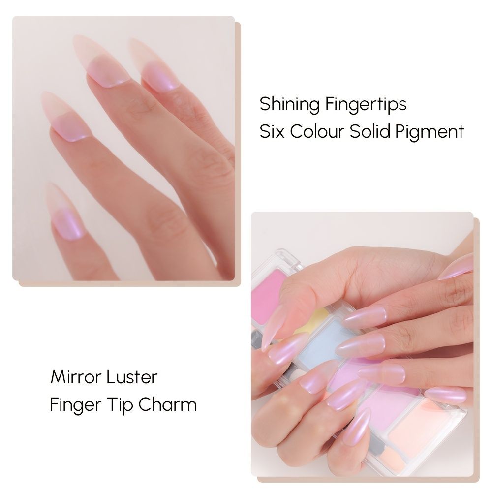 Aokitec Chrome Nail Powder Set 6 Colors Aurora Magic Mirror Powder Polish  Pigment Solid Pigments Art Decoration For Nails - Beauty & Personal Care -  Temu