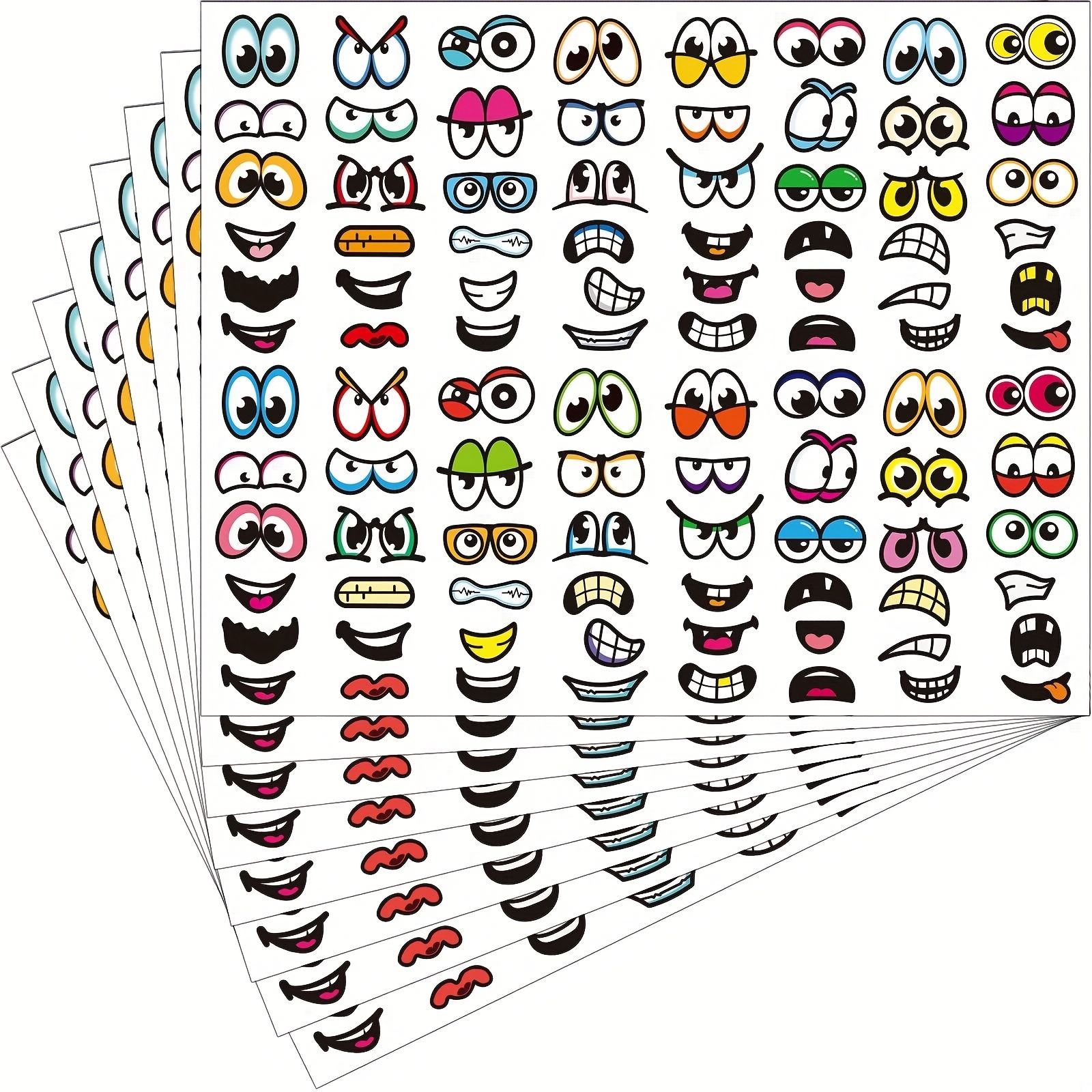 Self Adhesive Dragon Animal Eyes Mouth Nose Stickers For - Temu