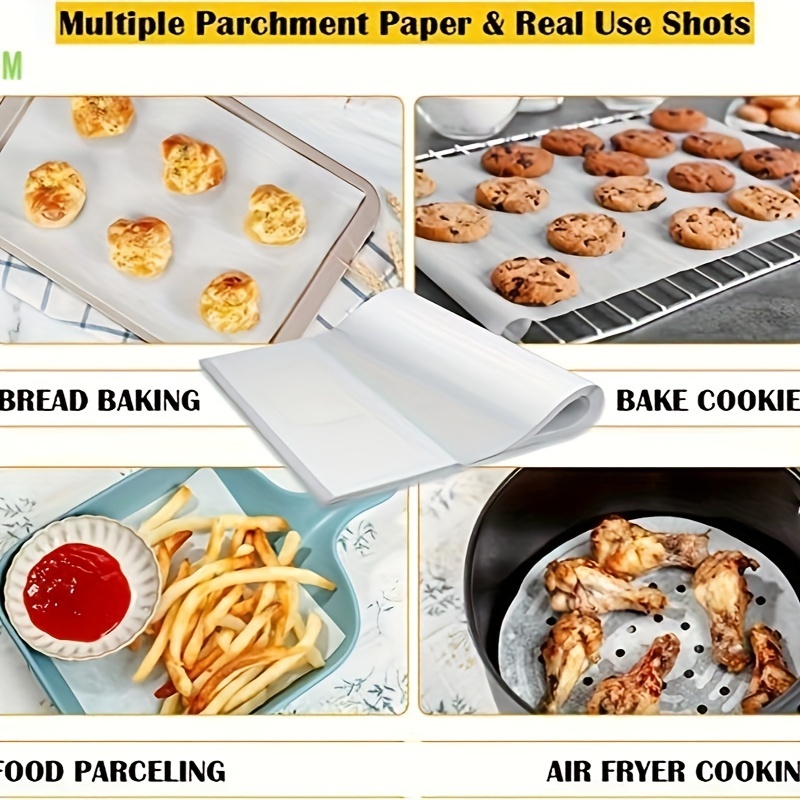 Parchment Paper Baking Sheets,, Precut Non-stick Parchment Sheets For Baking,  Cooking, Grilling, Air Fryer And Steaming (unbleached) - Temu