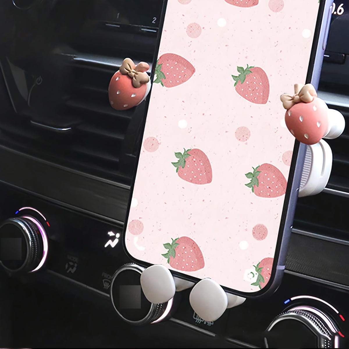 

1pc Girl's Strawberry Car Phone Holder
