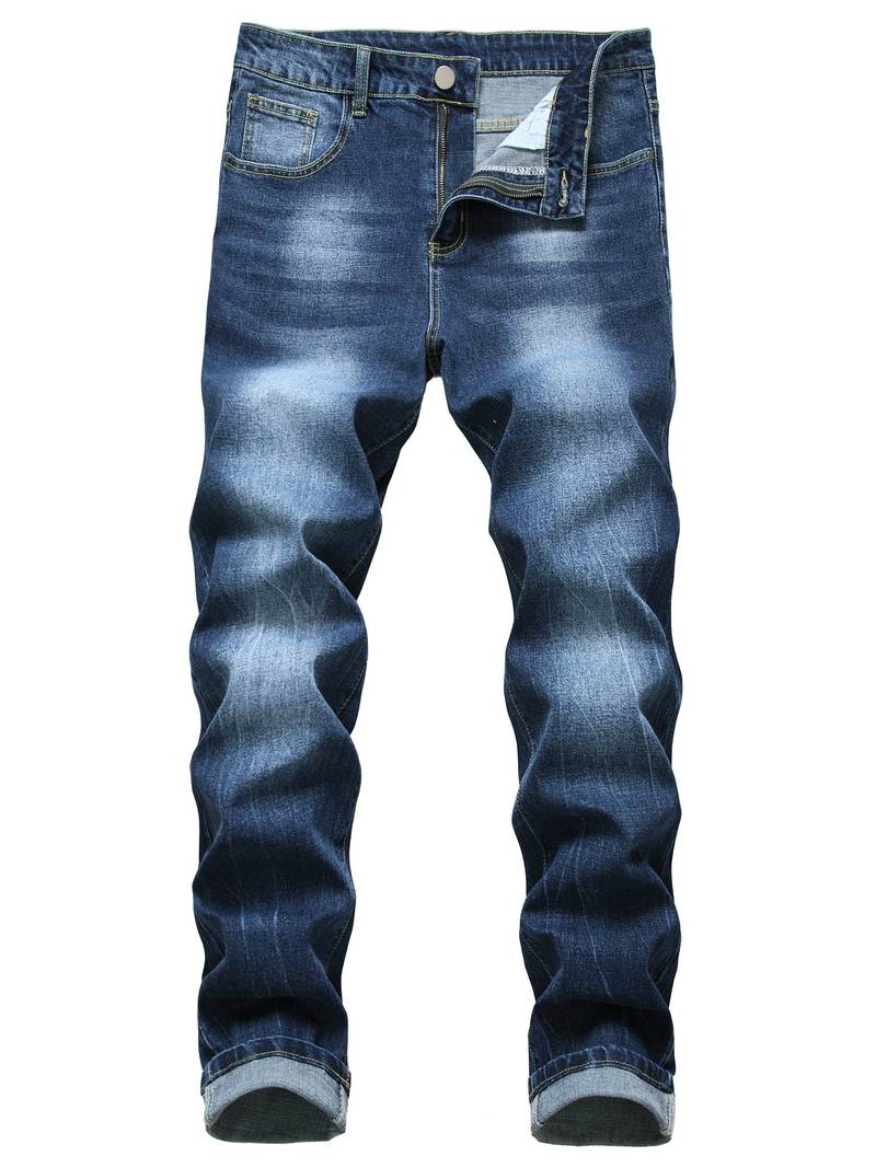 Mens Regular Fit Blue Slim Straight Wash Denim Pants | 90 Days Buyer ...