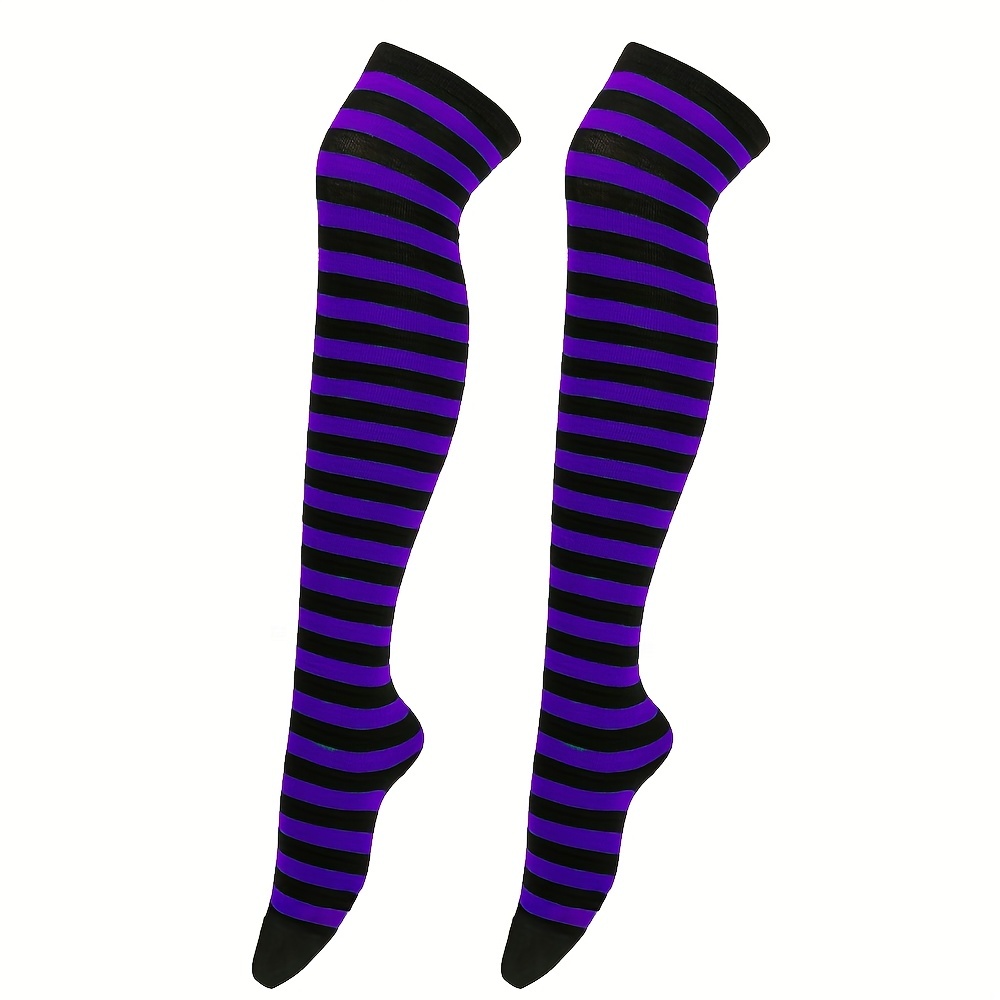 Sexy Stockings Black Striped Socks Women Funny Sexy Thigh High Nylon Long  Stockings Cute Over Knee Socks (Pure deep Gray One Size) : :  Clothing, Shoes & Accessories