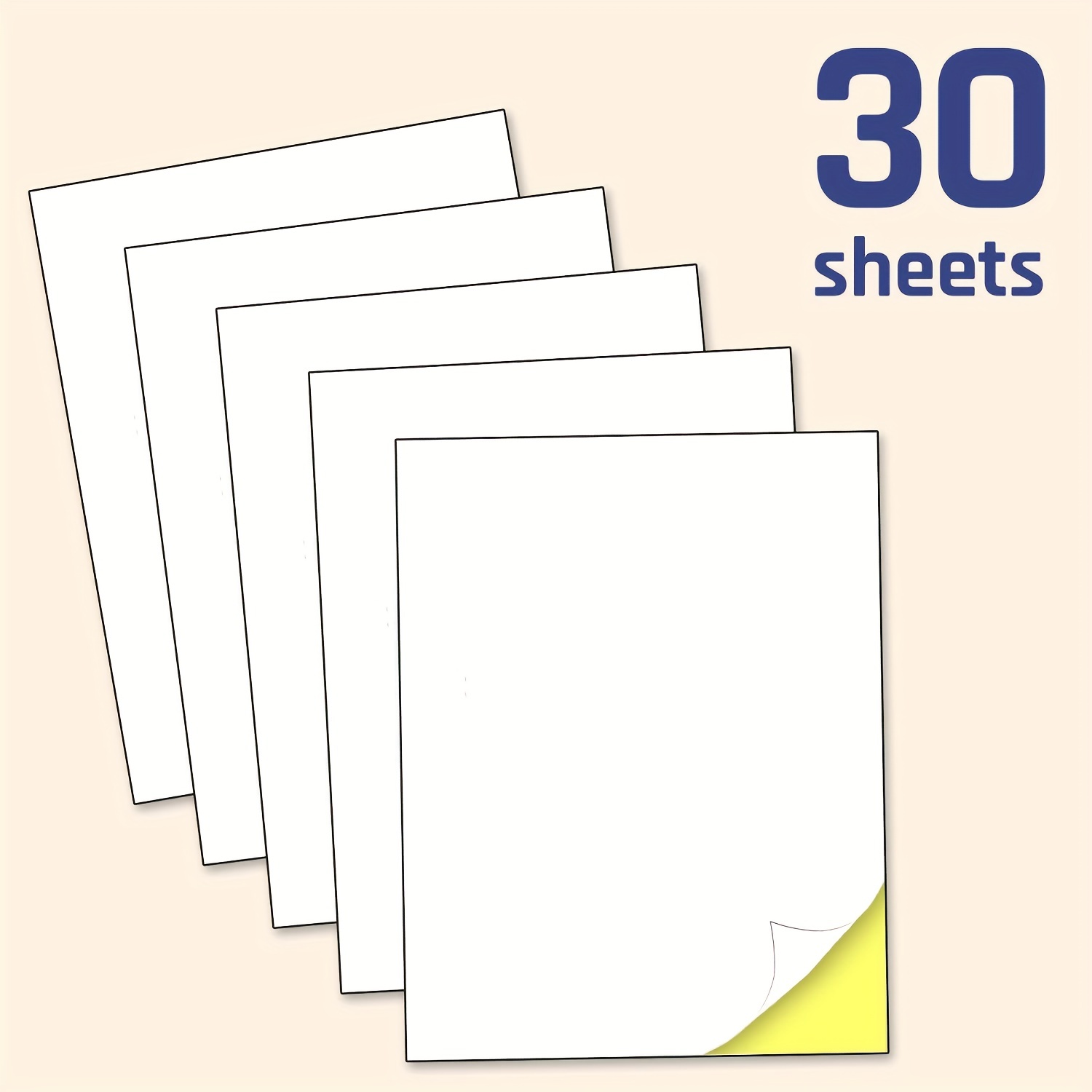 Sticker Paper Matte White Printable Full Sheet - Temu
