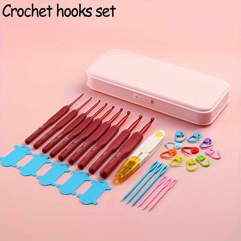 Crochet Hooks Kit With Case Crochet Hooks Set Ergonomic - Temu