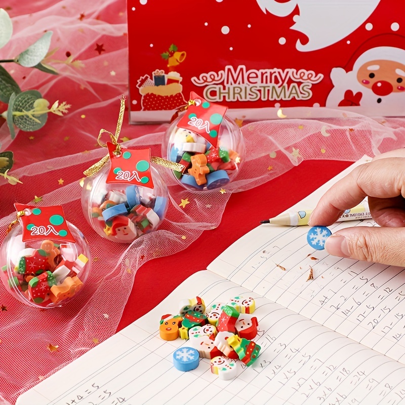 1pc Christmas Cartoon Eraser Set, Can Be Used As Gift, Souvenir