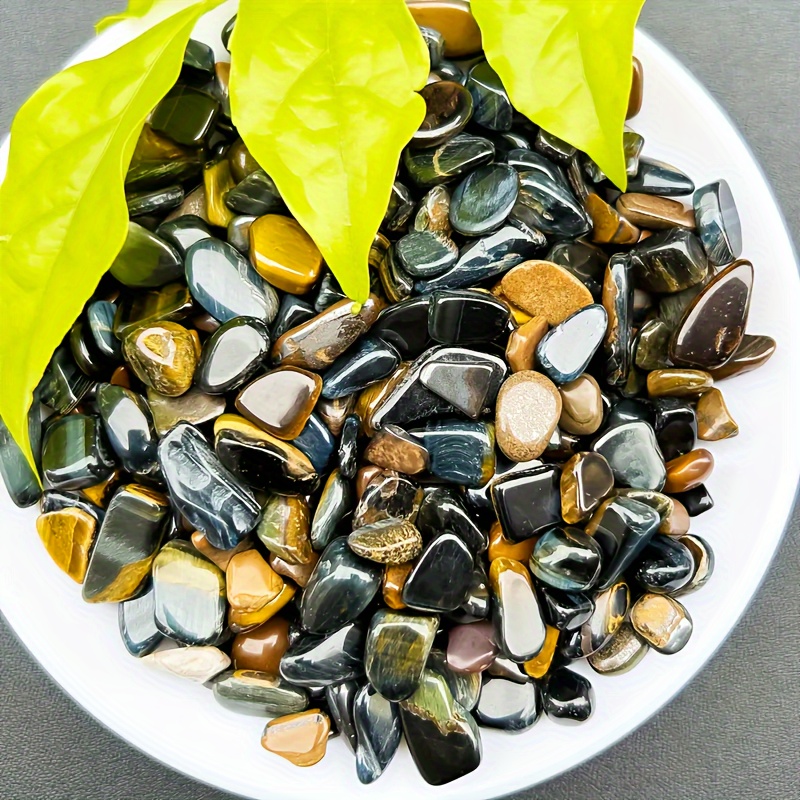 Natural Tiger's Eye Stone Chips Polished Tumbled - Temu