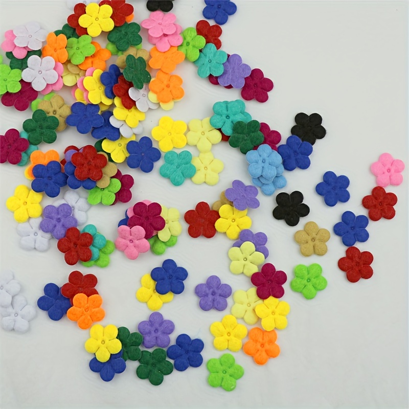 DIY Handmade Colorful Flower Padded Patches, Appliques for Clothes, Sewing  Supplies, Hair Decoration, 5 PCs/Lot