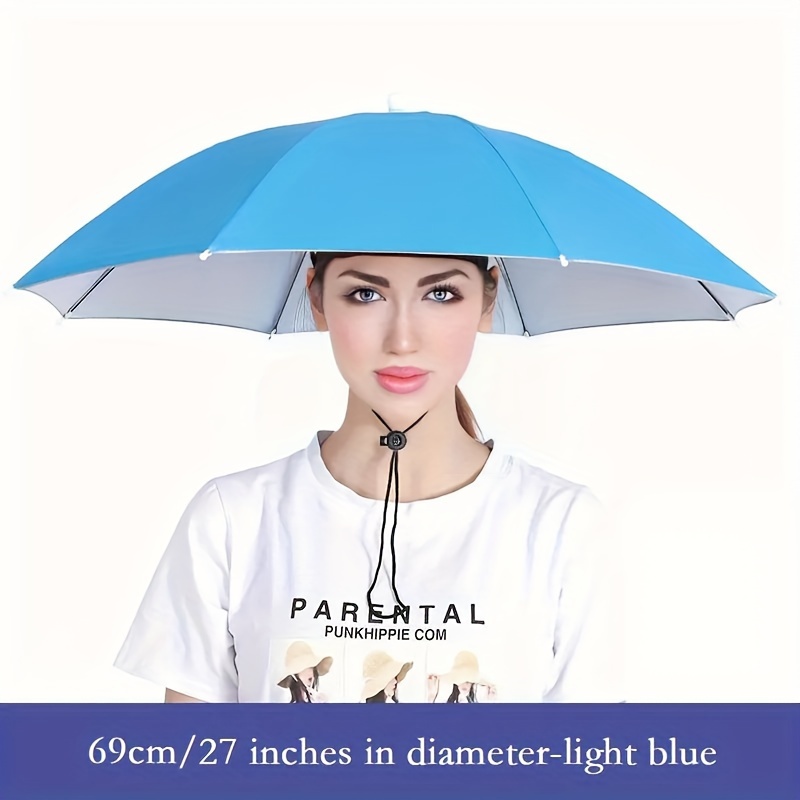 1pc Sun Protection Lightweight Head-mounted Umbrella Hat, Head-mounted Umbrella Hat Outdoor Beach Umbrella Hat Foldable Sunshade Hat Sun Protection