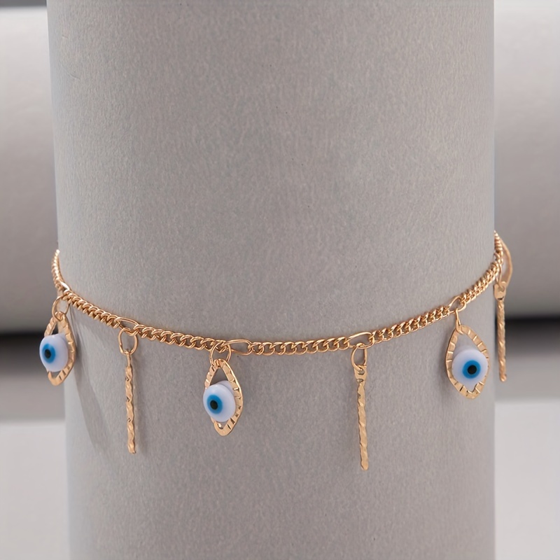 Devil's Eye Tassel Pendant Chain Anklet Versatile Foot Decoration