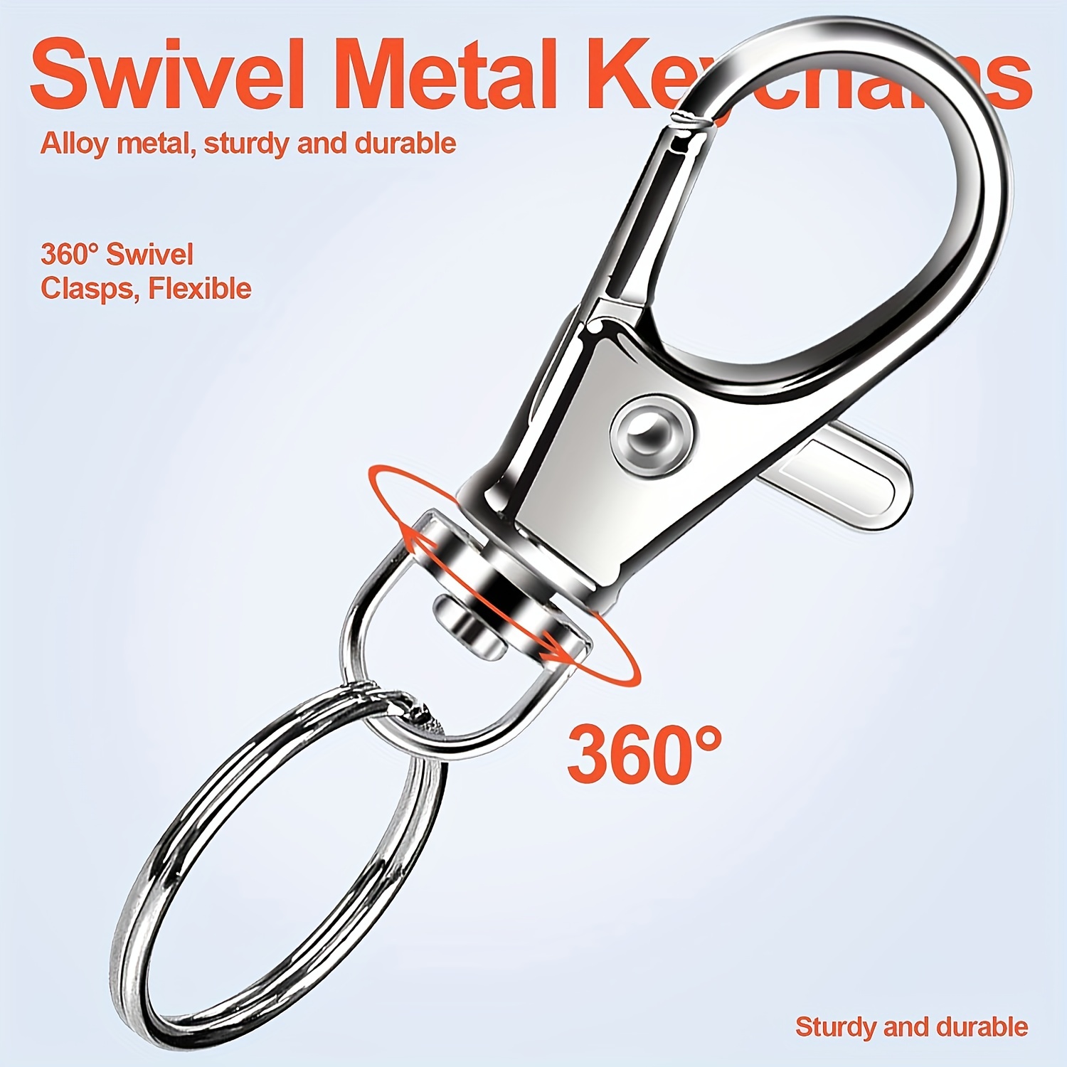 Unique Bargains 2 Pcs 25cm Long Metal Chain Connected Keyring Keychain W Clip Hook