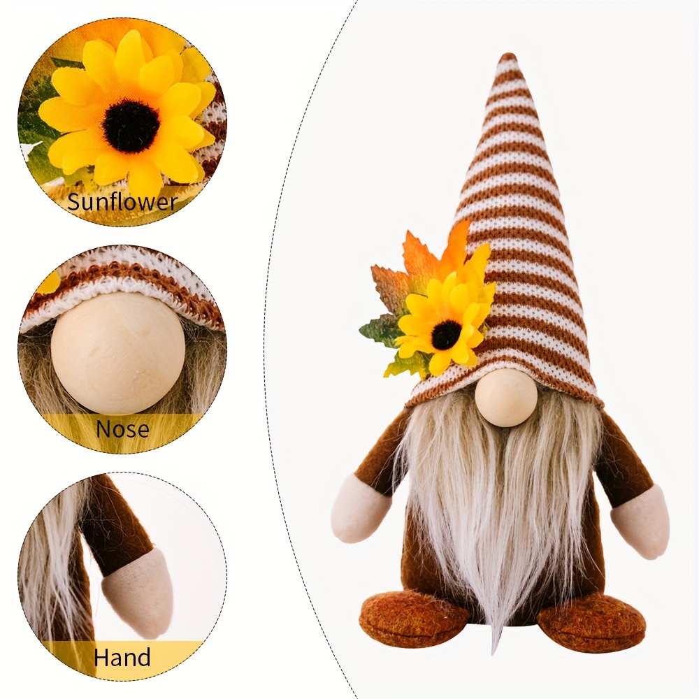 1pc, Sunflower Gnomes Decor, Spring Gnomes Plush, Garden Swedish Nisse  Scandinavian Tomte Tiered Tray Decor, Summer Sunflower Elf Kitchen Decor,  Farmh