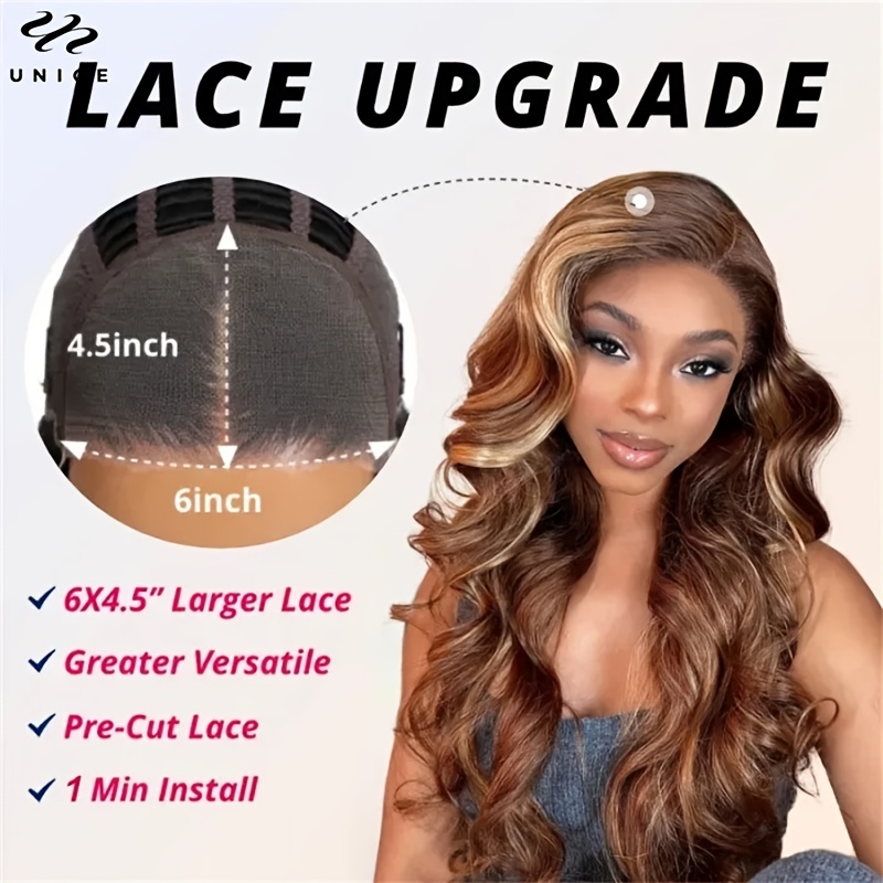 150 13x4 Human Hair Wig Body Wave Lace Front Wigs 6x4.5 Pre Cut Lace Honey Blonde Highlight Air Lace Wigs