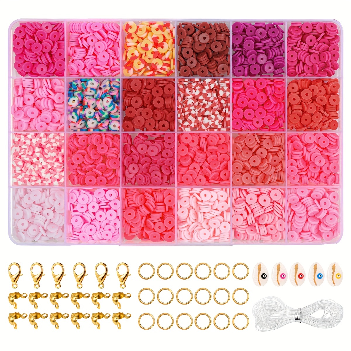 Clay Beads Sey For Diy Bracelet Making Kit 24 Color Clay - Temu