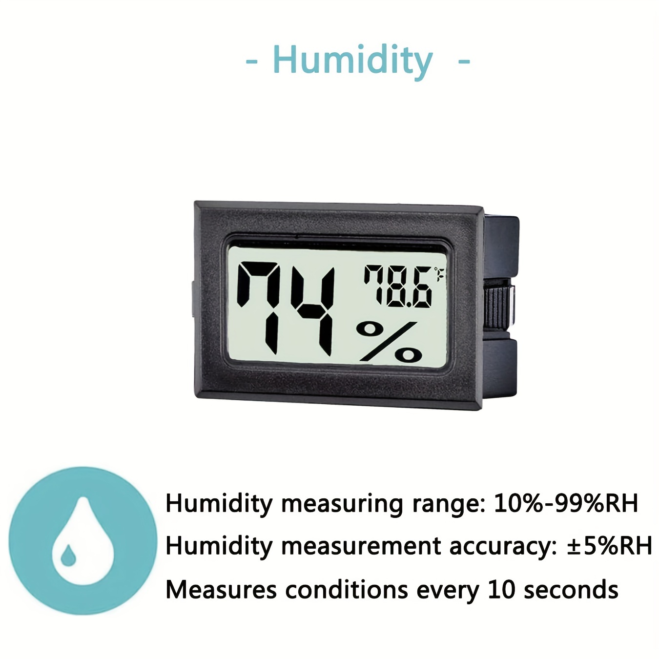 Digital Indoor Hygrometer Thermometer, Humidity Meter For Home, Bed Room,  Indoor Outdoor Thermometer For Greenhouse, Guitar, Cellar, Humidor,  Basement, Pet Reptile, Incubator Office - Temu