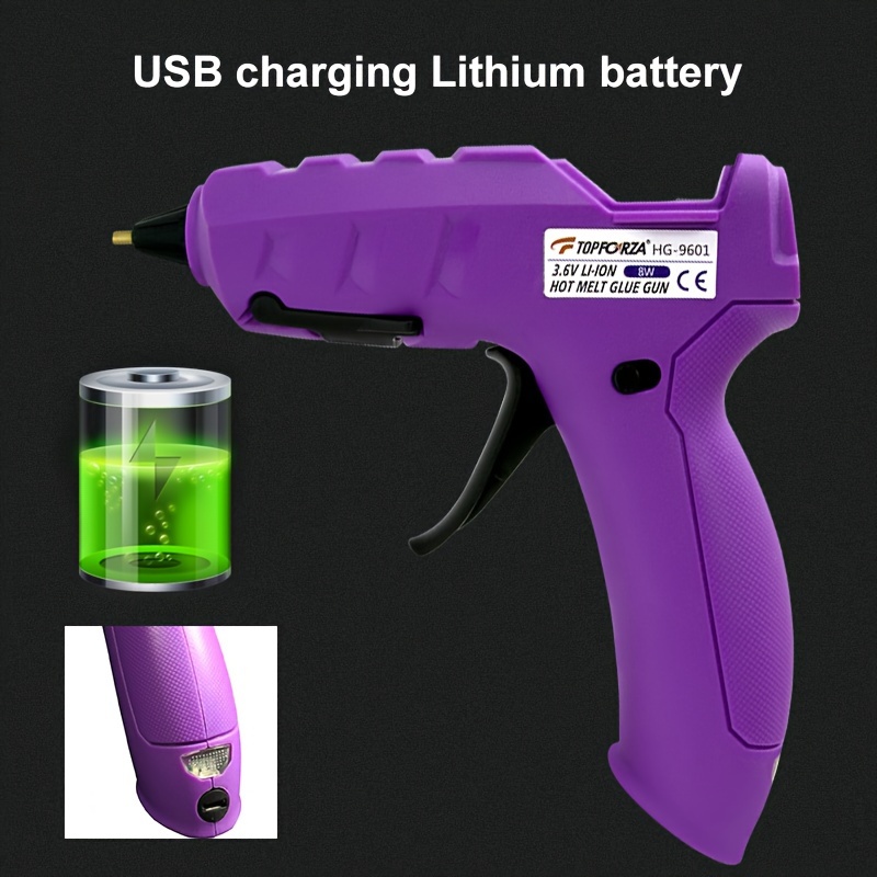 3.6V Wireless Hot Melt Glue Gun 8W USB Rechargeable Lithium Battery  Cordless Glue Gun with