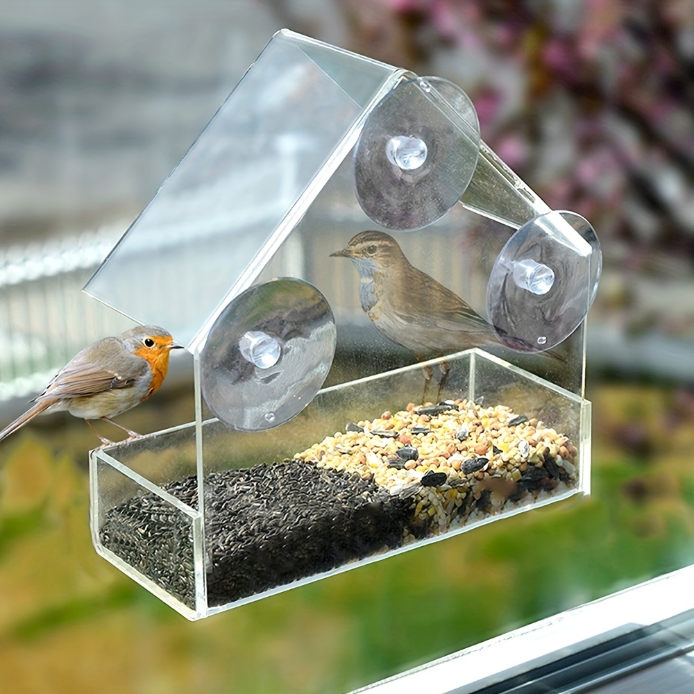 Mangeoires à oiseaux avec ventouses puissantes – Mangeoire à oiseaux  transparente pour fenêtre de maison pour observer les oiseaux, mangeoire à  oiseaux résistante aux écureuils : : Tout le reste