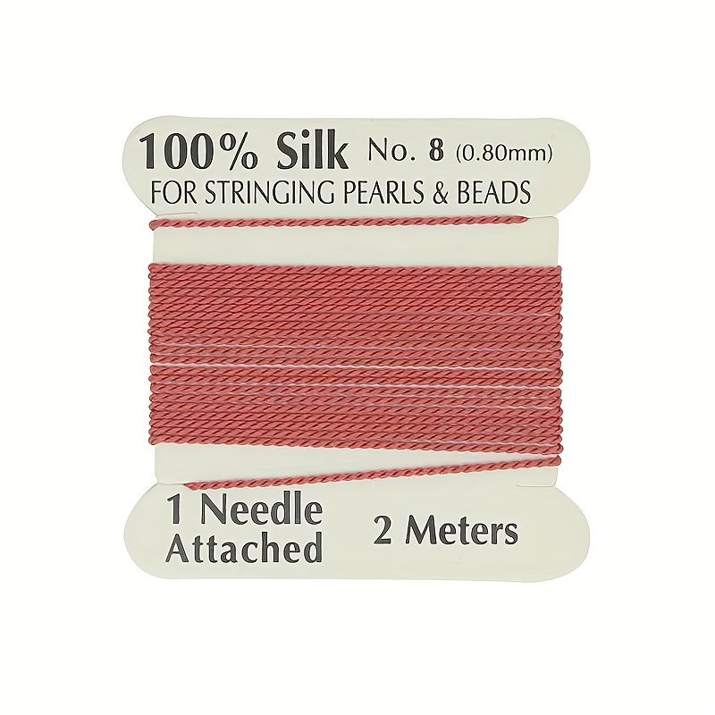 Griffin Silk Beading Cord & Needle, Size 8 (0.8mm), 2 Meters