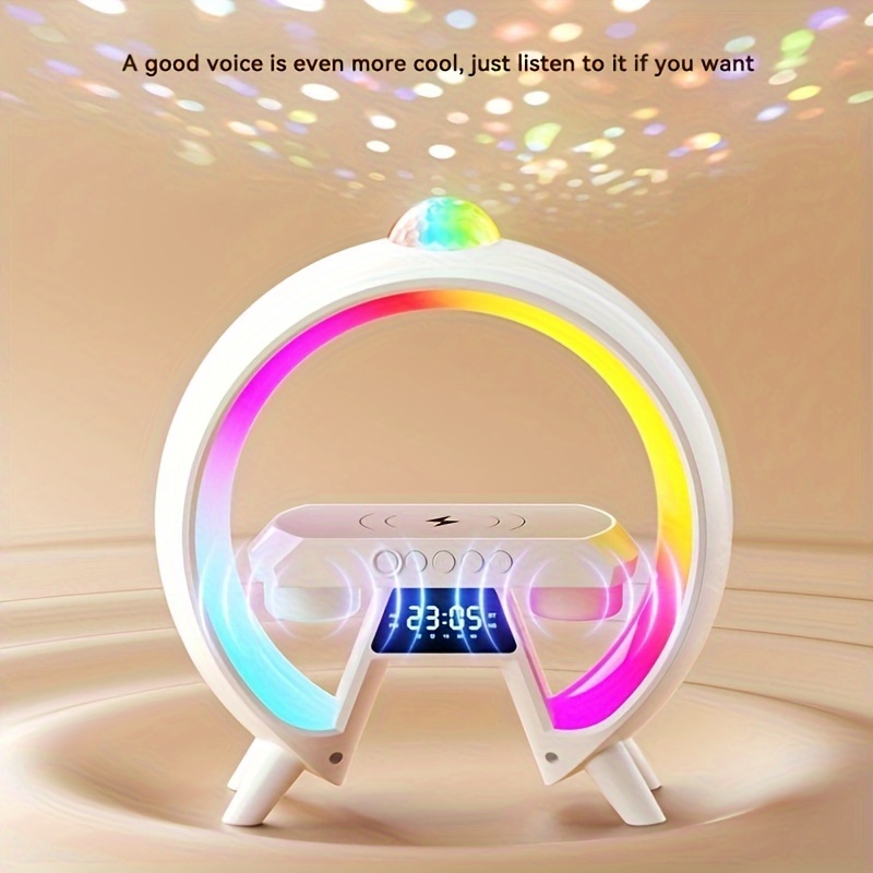 New G colorful Clock Light Bedside Wireless Charging - Temu